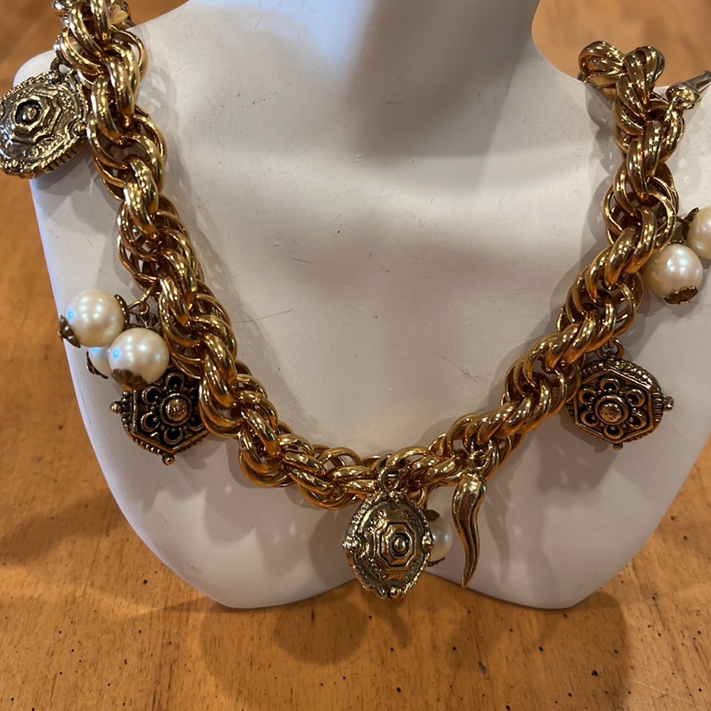 Primal new necklace plated charms and chain, the look if Now ! Bold Unique Wow